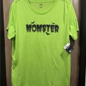 Green 'Momster' Graphic T-Shirt